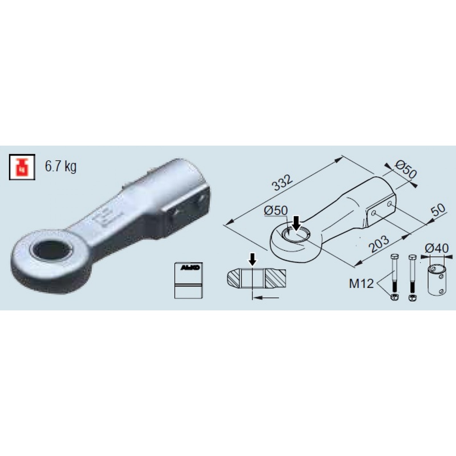 Ochet Al-Ko DIN D50/D40, compatibil 101VB