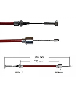 Cablu frana Al-Ko, 770/966 mm, cap ciuperca